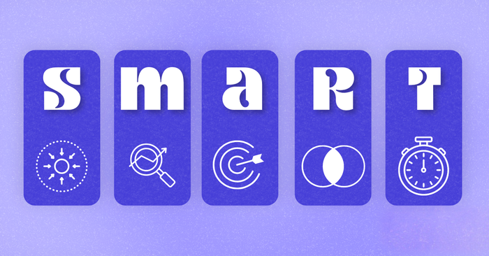 Image reads SMART representing specific, measurable, achievable, relevant and time-bound.
