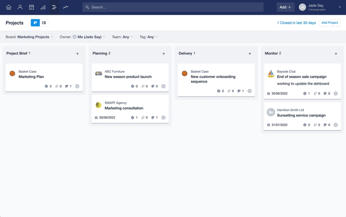 Capsule dashboard.