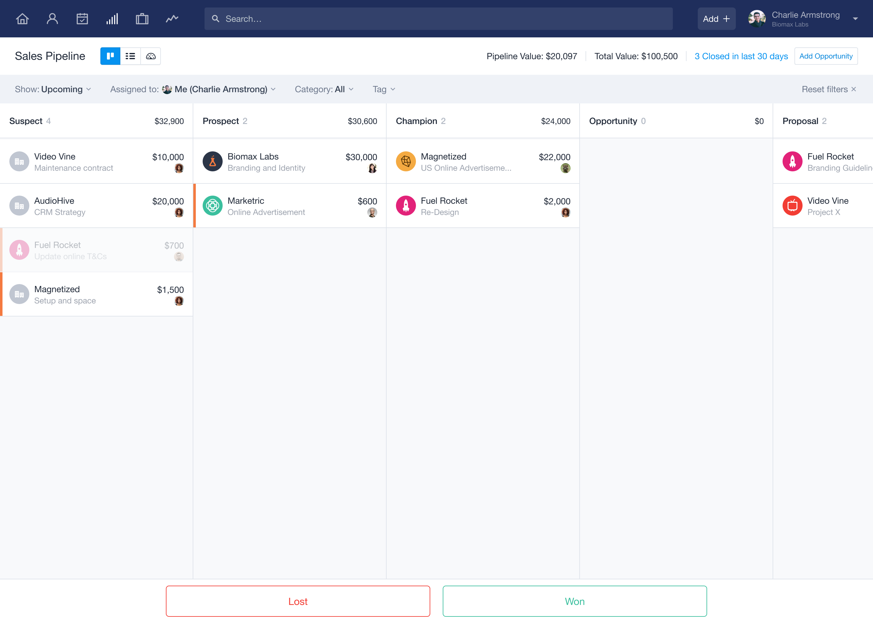 Kanban Capsule dashboard.