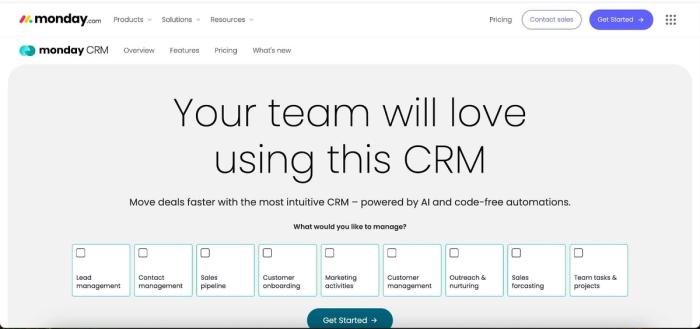 Monday Sales CRM website.