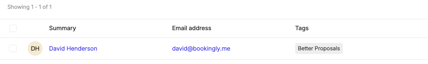nouveau contact ajouté à Capsule depuis Better Proposals via Zap