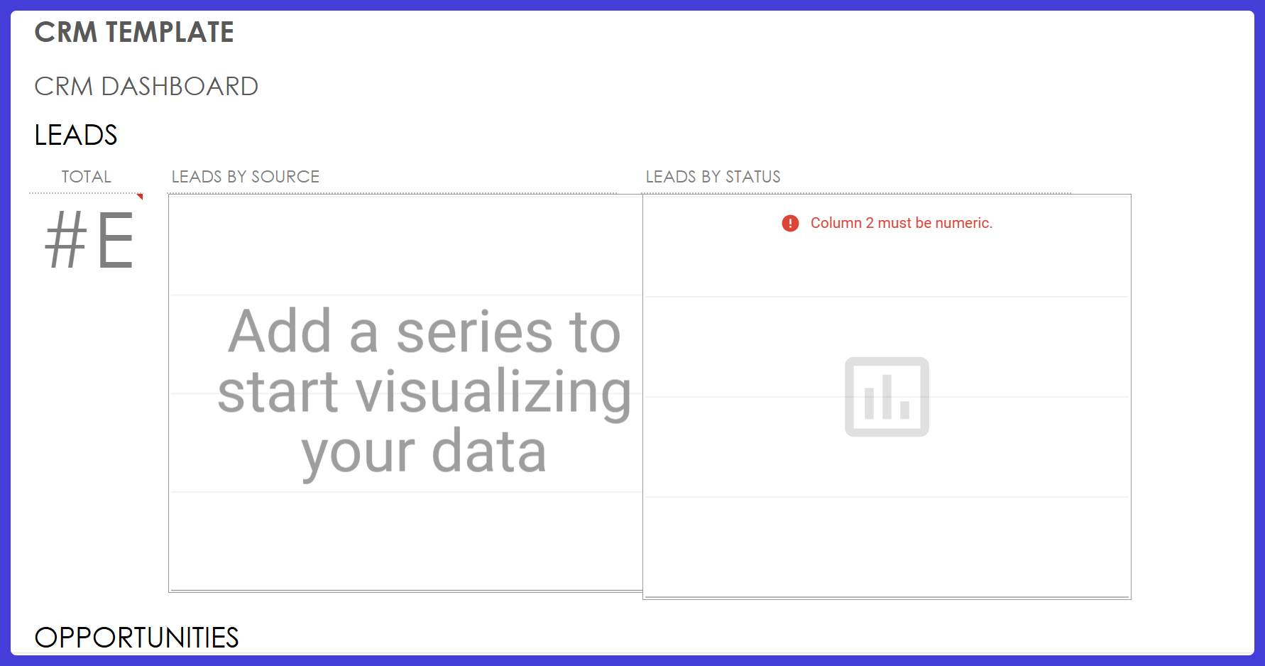 Excel-based CRM template.