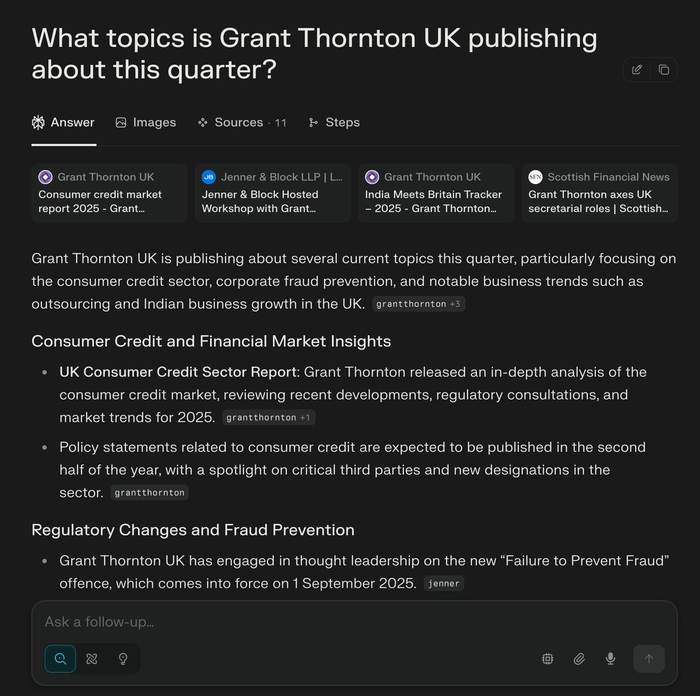 a page that says what topics is grant thornton uk publishing about this quarter