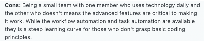 Copper has a steep learning curve for those without coding know-how