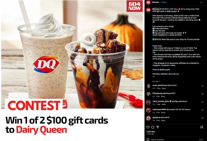 Dairy queen giveaway