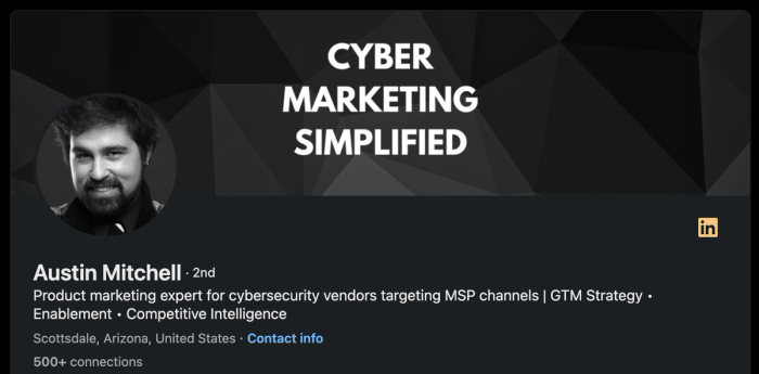 austin mitchell is a product marketing expert for cybersecurity vendors targeting msp channels