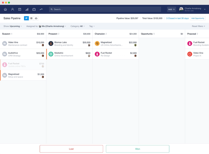 Capsule's dashboard.