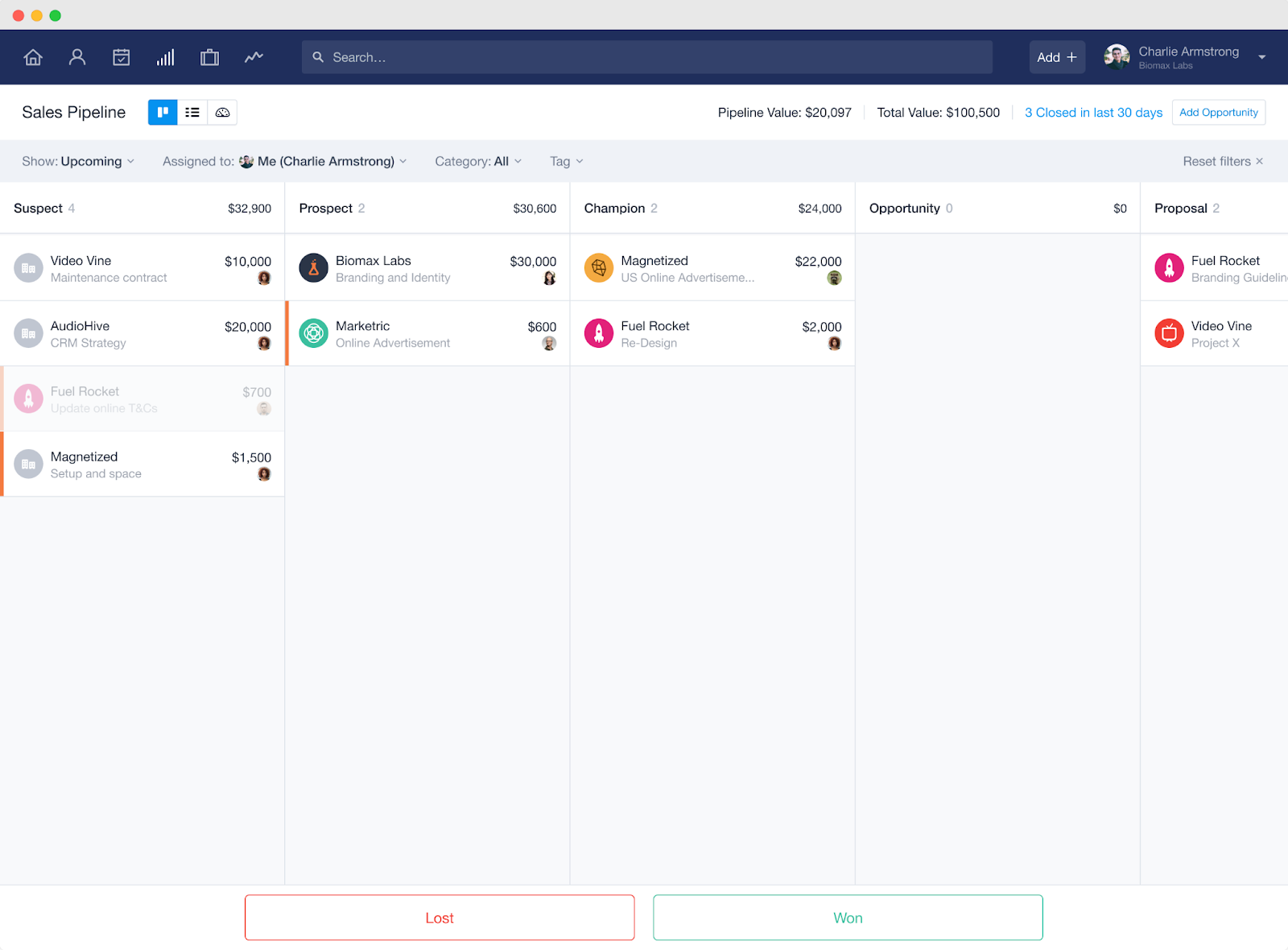 Capsule's dashboard.