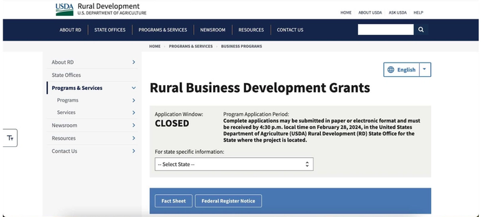 USDA business grant