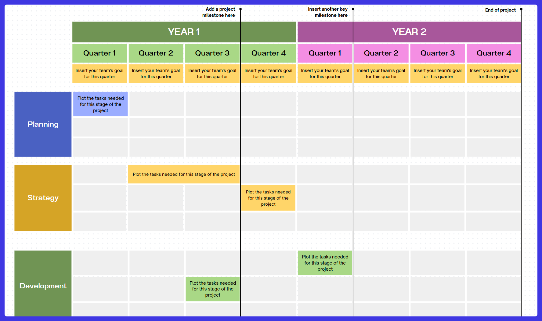 A project task list template.