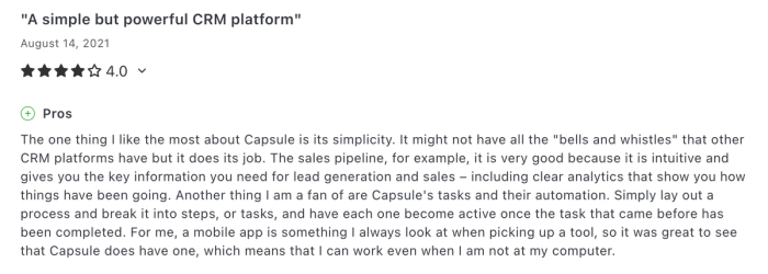 Capsule's review.