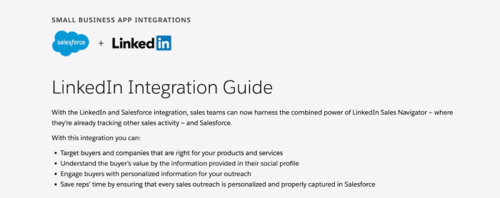 LinkedIn integration