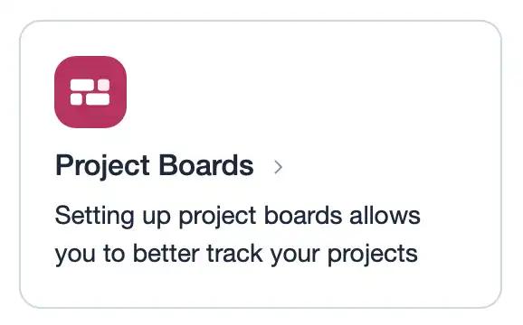 Project boards button.