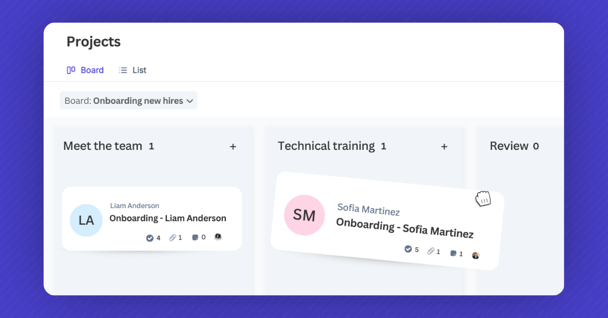 How to use Projects to onboard new hires