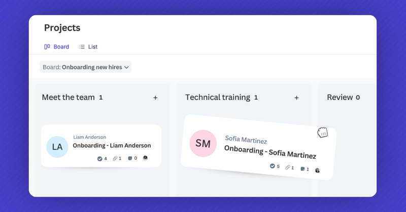 How to use Projects to onboard new hires