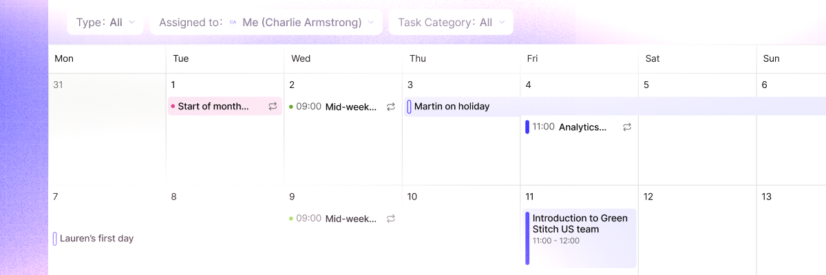 Una captura de pantalla muestra la vista actualizada del calendario en cápsula que sincroniza tus eventos de Google o Outlook