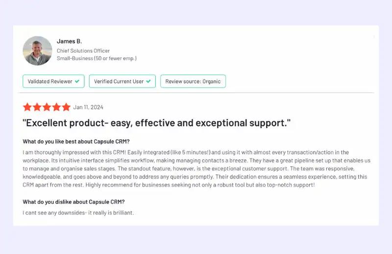 Capsule CRM reviews