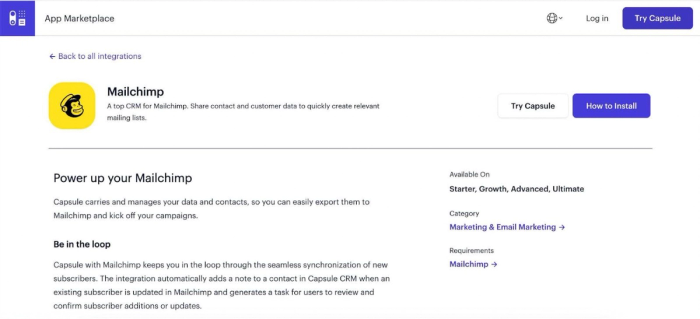MailChimp integration