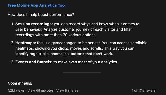 Quora answer example