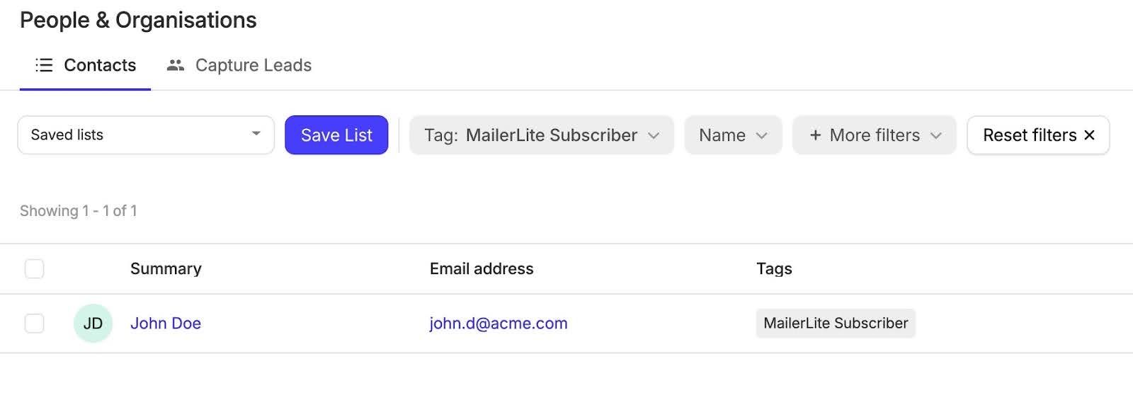 test contact added from mailerlite to capsule via make scenario