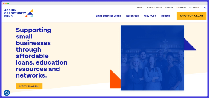Accion Opportunity Fund's homepage.