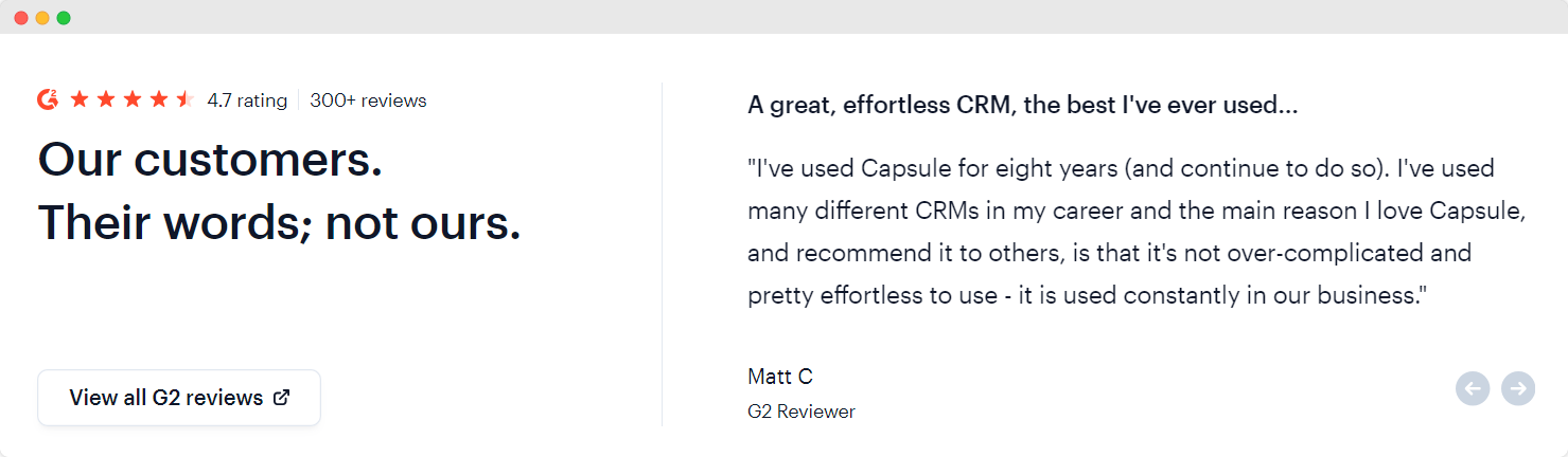Capsule CRM reviews