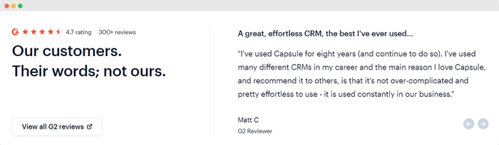 Capsule CRM reviews
