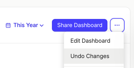 undo changes button highlighted for a custom dashboard