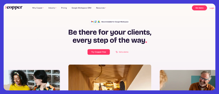 Copper CRM website.