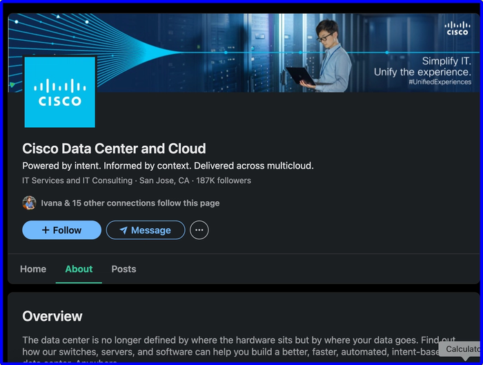 Cisco’s profile.