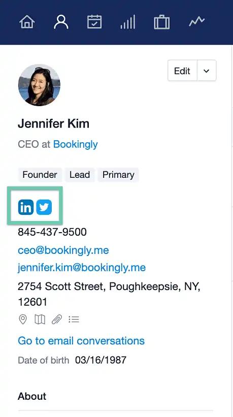 a screenshot of jennifer kim 's profile on bookingly