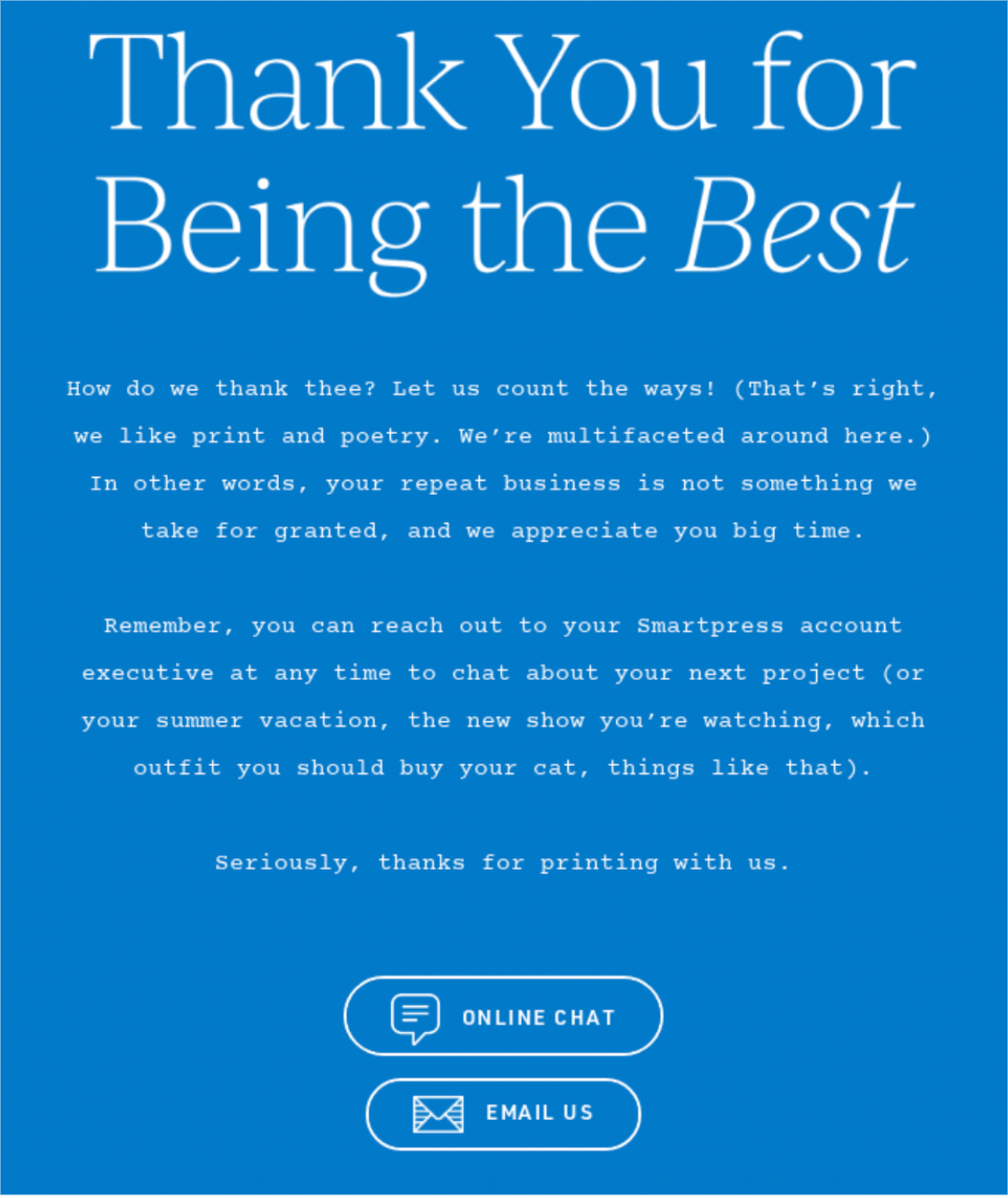 Thank you email
