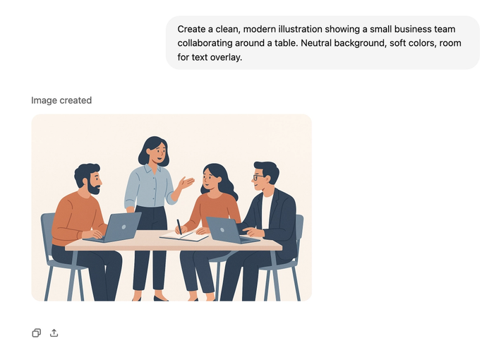 A prompt for ChatGPT: creating an illustration.