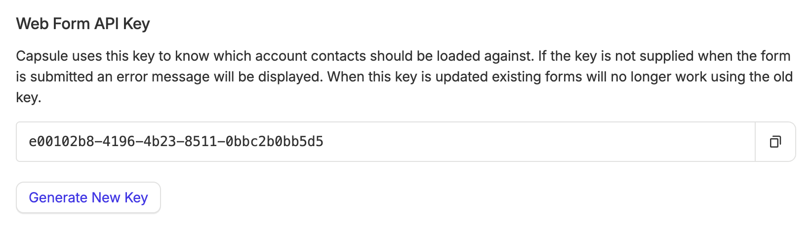 example of webform key