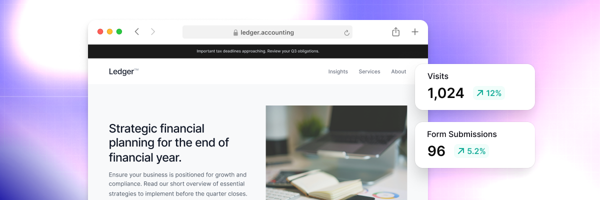 Create slick Landing Pages in minutes in Transpond - available on all plans