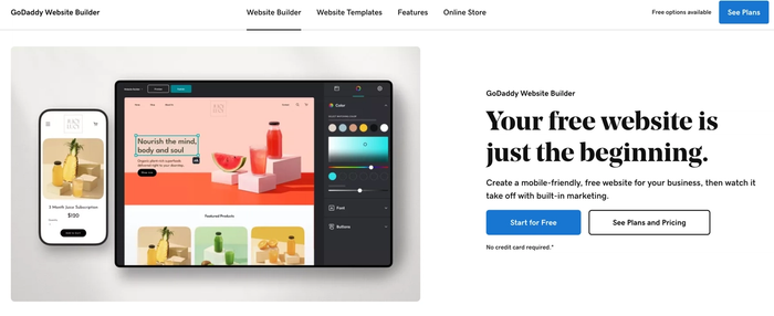 a website that says your free website is just the beginning