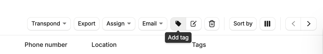 Adicionar botão de tag para uma lista de contatos do Capsule