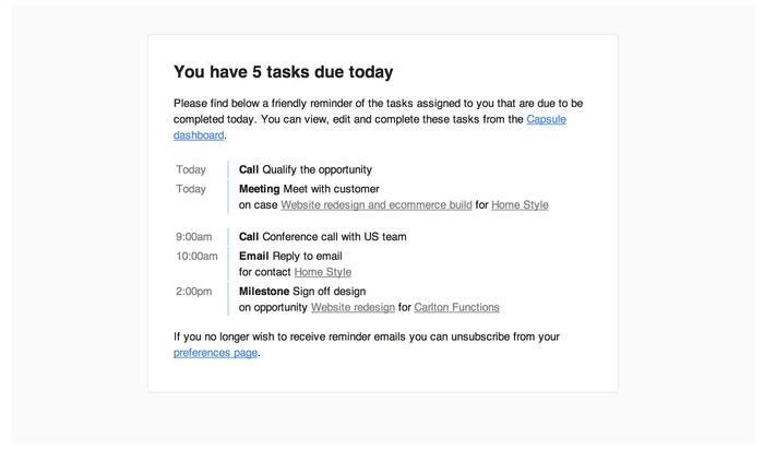 a screenshot of an email that says `` you have 5 tasks due today '' .