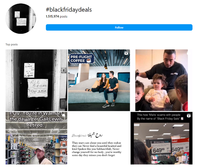 black friday deals hashtags