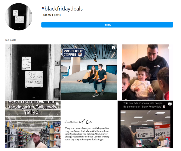 black friday deals hashtags