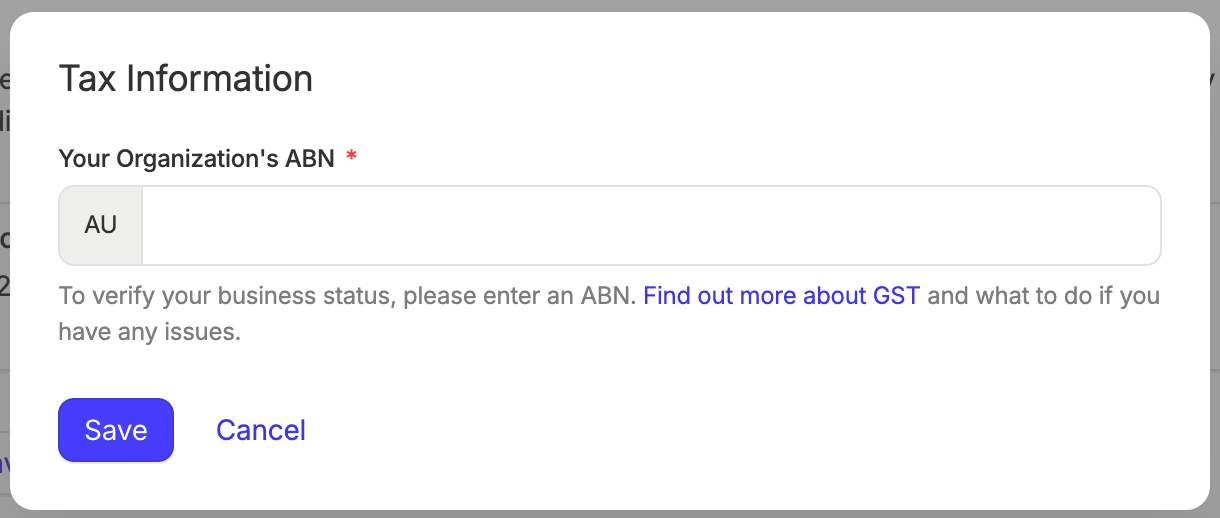 champ ABN dans les paramètres du compte Capsule