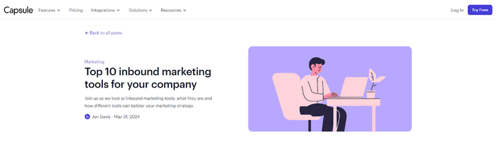 Capsule inbound marketing tools list