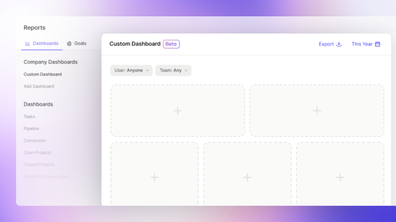 Build your own dashboard in Capsule CRM