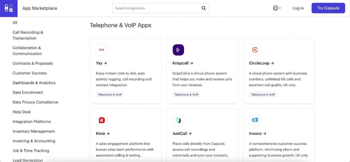App integration marketplace