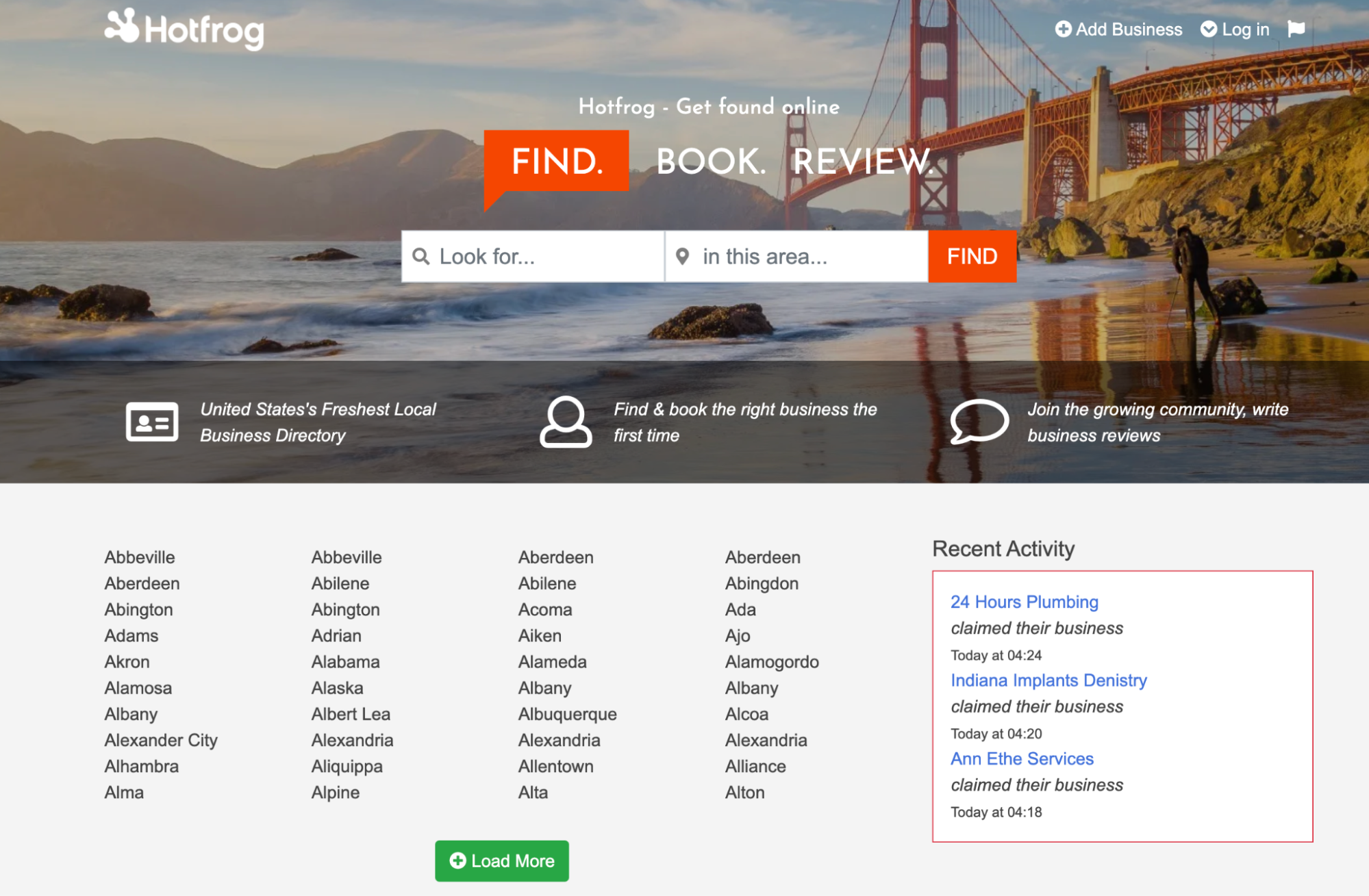Hotfrog website.