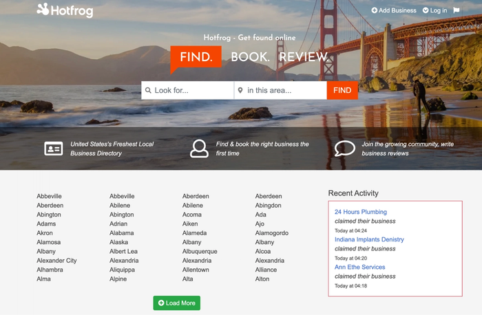 Hotfrog website.