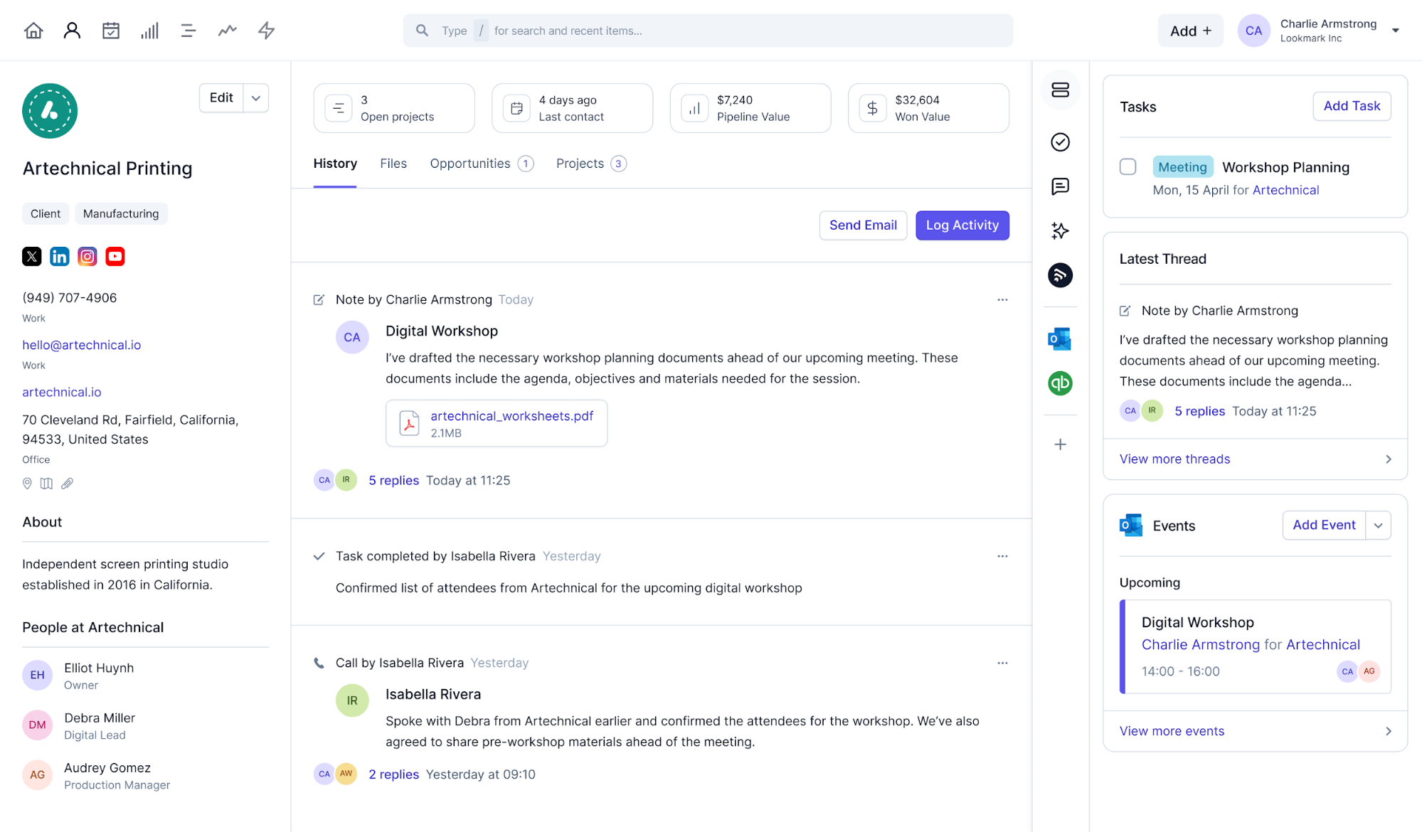 Capsule's dashboard.