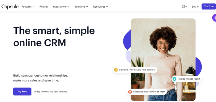 Screenshot of Capsule homepage