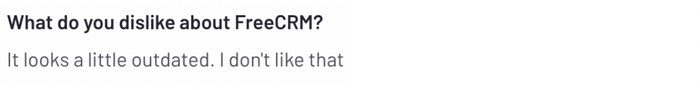 A review saying how they feel FreeCRM is outdated