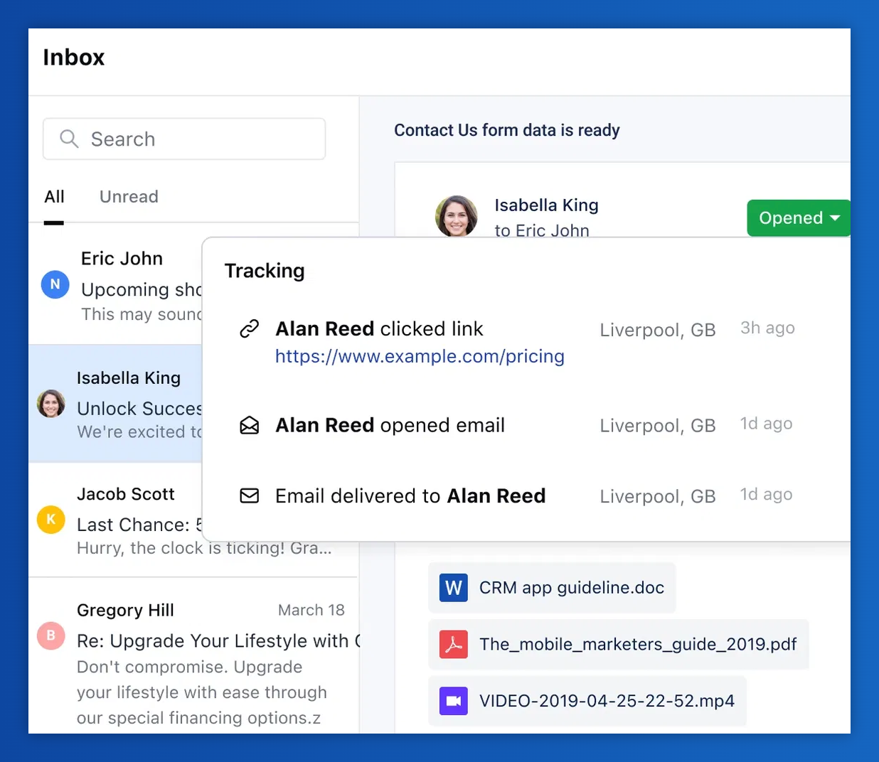 a screenshot of an inbox showing emails from alan reed